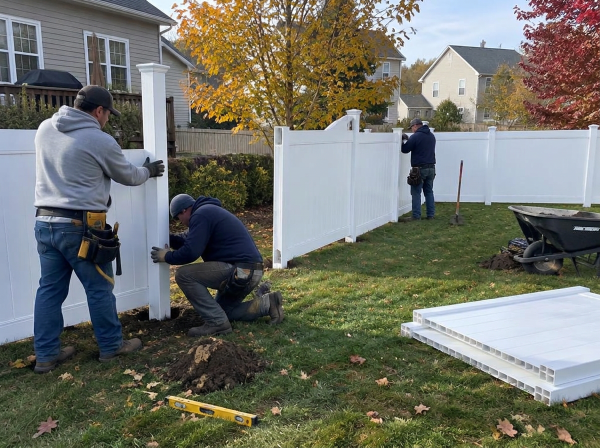 Newly installed backyard fence ready for the season