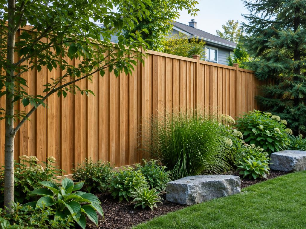 Board and batten wood fence