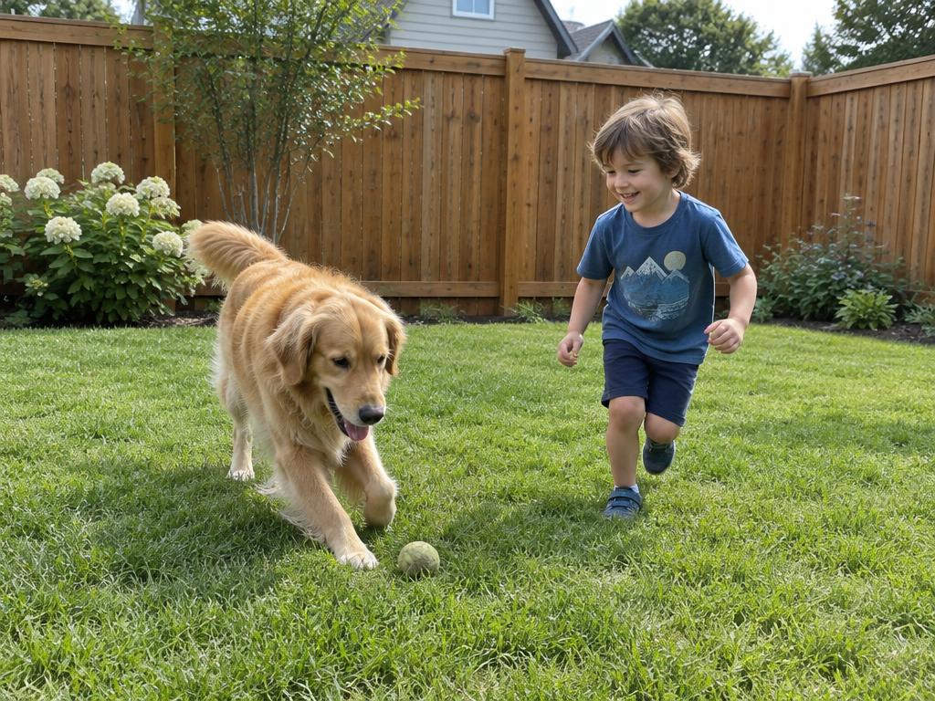 Keeps Kids & Dogs In — cedar wood fence